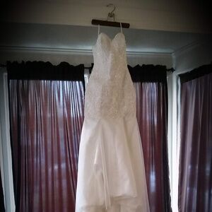 Custom made wedding dress with removable skirt